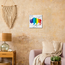 Load image into Gallery viewer, Classic Rainbow Buffalo Canvas - WHITE