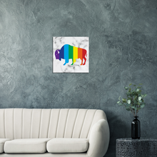 Load image into Gallery viewer, Classic Rainbow Buffalo Canvas - WHITE