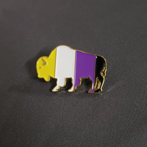 Nonbinary Buffalo Pin