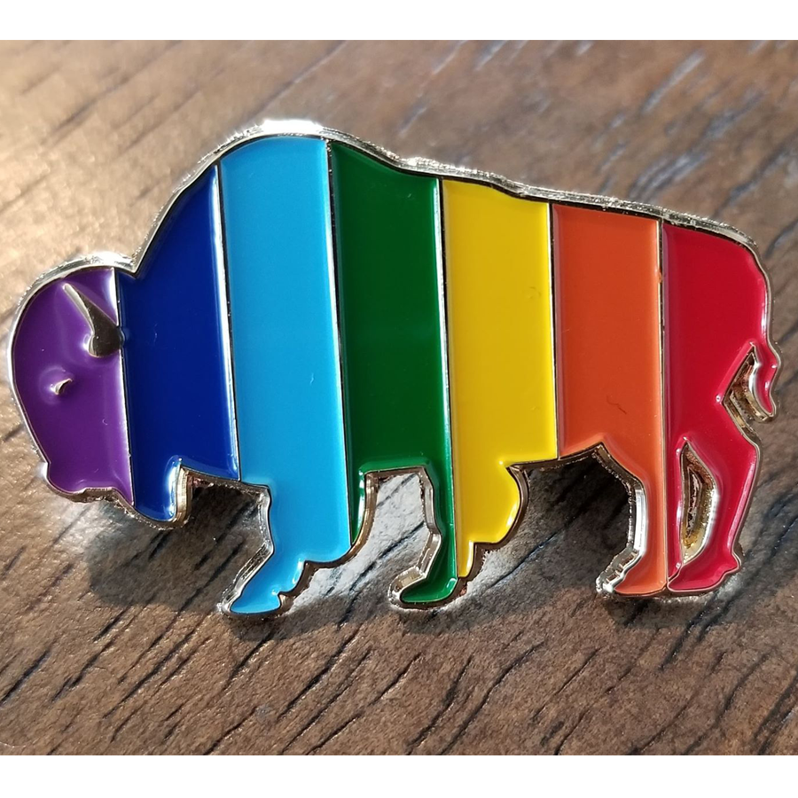 Rainbow Buffalo Pin