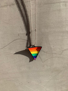Triangle Rainbow Rubber Chain Necklace