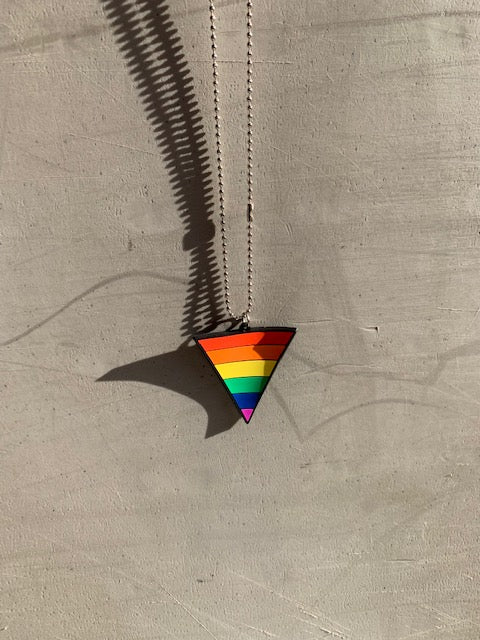 Triangle Rainbow Rubber Chain Necklace