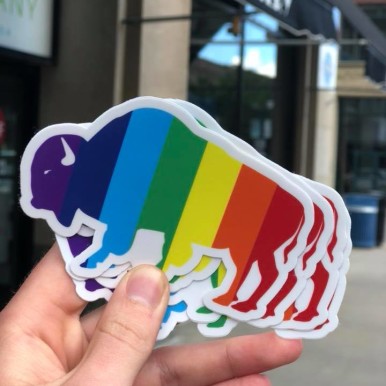Rainbow Buffalo Static Cling | Sioux Falls Pride