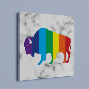 Classic Rainbow Buffalo Canvas - WHITE