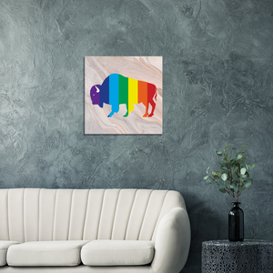Classic Rainbow Buffalo Canvas - PEACH