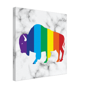 Classic Rainbow Buffalo Canvas - WHITE