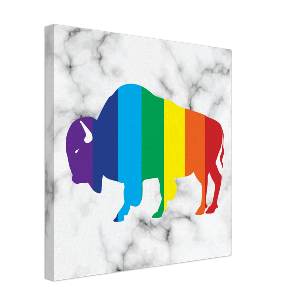 Classic Rainbow Buffalo Canvas - WHITE