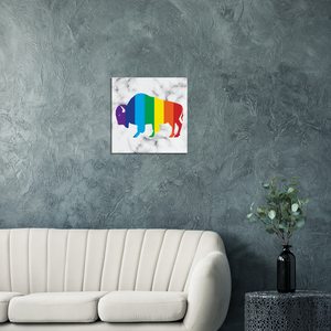 Classic Rainbow Buffalo Canvas - WHITE